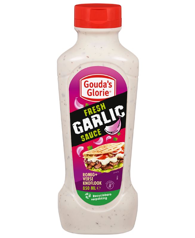 Gouda's Glorie Fresh Garlic Sauce 8x 850ml Squeeze glutenfrei cremig 