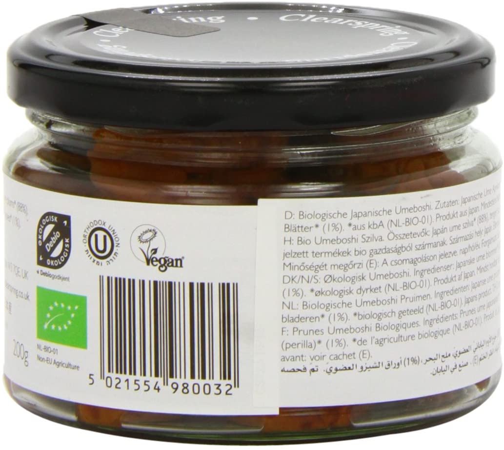 Clearspring BIO Umeboshi 200g Glas japanische Pflaumen Ume-Früchte Salz Aprikose