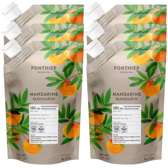 Ponthier MANDARINEN PÜREE Zitrus-Frucht-Püree Mandarinenmark 6x 1KG