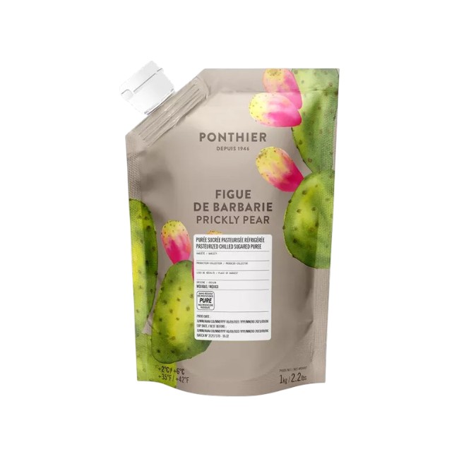 Ponthier KAKTUSFEIGE PÜREE Kaktus-Birnen-Frucht-Püree Kaktusfeigenmark 1KG