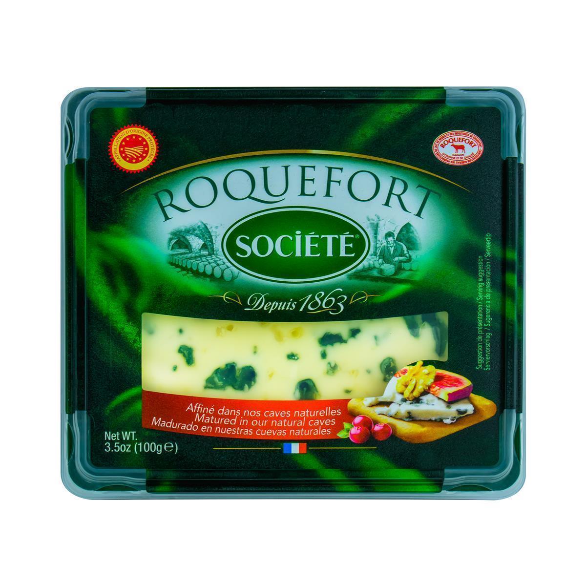 Roquefort Societe Blauschimmel-Käse AOP 1x 100g französischer Schimmelkäse