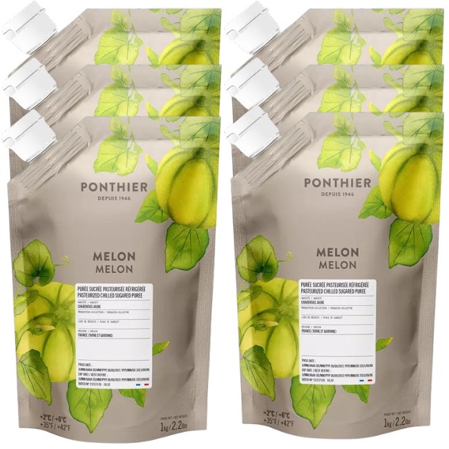 Ponthier MELONEN PÜREE Melon-du-Quercy-Frucht-Püree Melonenmark 6x 1KG
