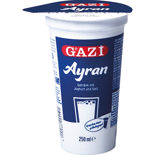 Gazi Ayran Joghurtgetränk 60x 250ml mit 1% Fett und Salz