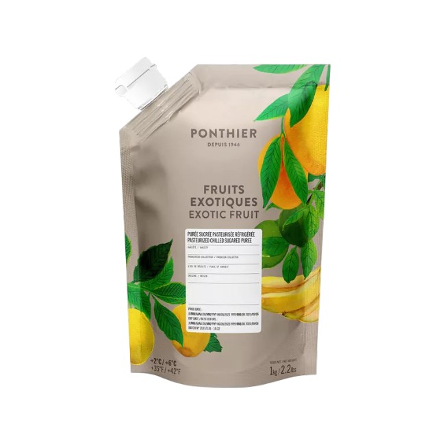 Ponthier EXOTIC PÜREE Mango Banane Maracuja Limette Püree Früchtemark 1KG