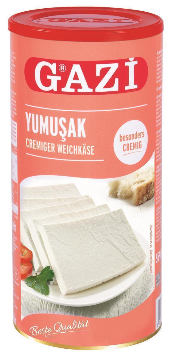 Gazi Yumusak Hirtenkäse 6x 800g Dose 55% Fett i.Tr. cremiger Weichkäse