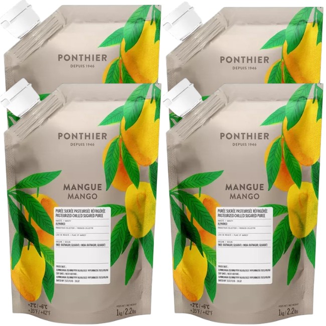 Ponthier MANGO PÜREE Exotische-Früchte-Püree Mangomark 4x 1KG