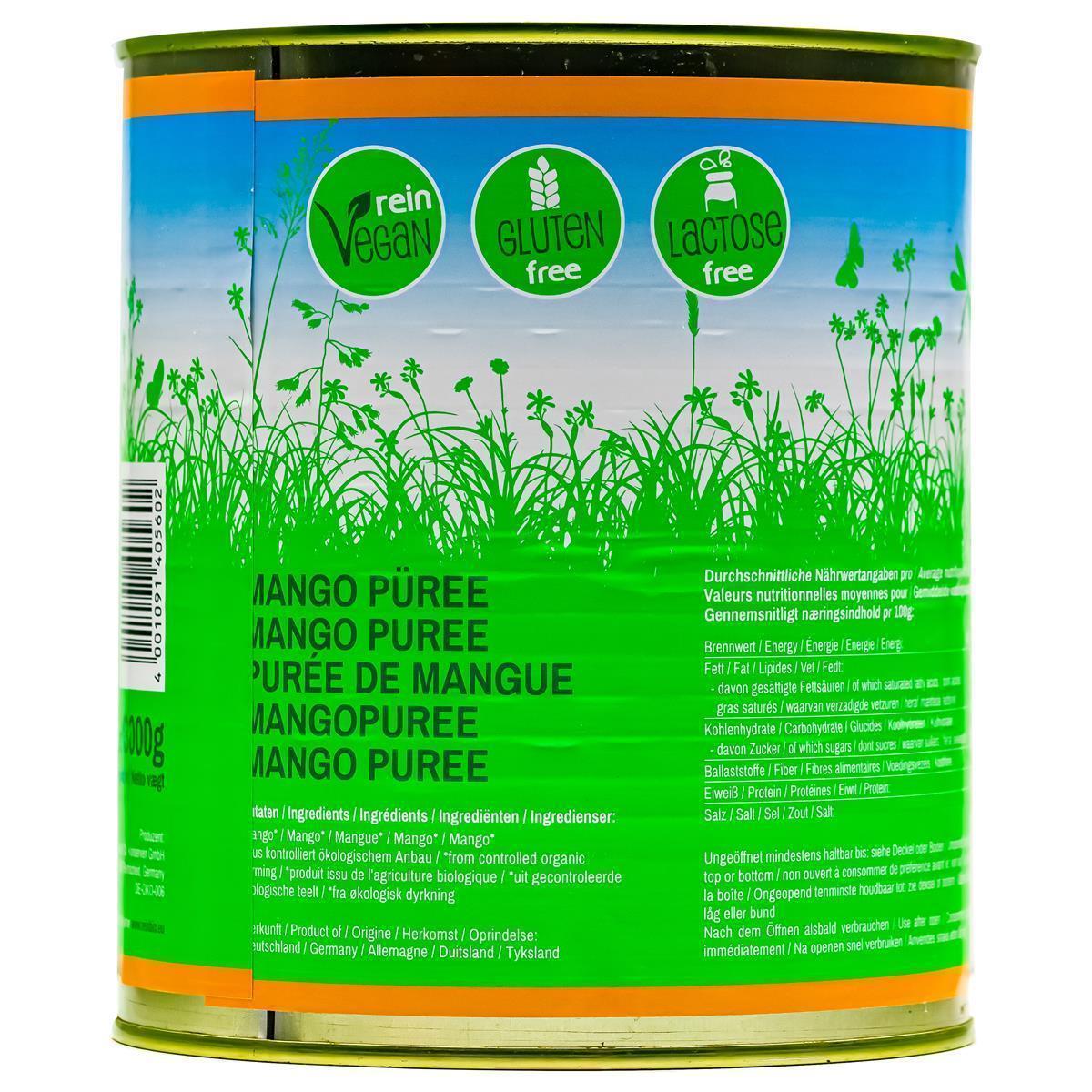 reinBIO BIO Mangopüree 3kg Mangomus Indien Obstkonserve