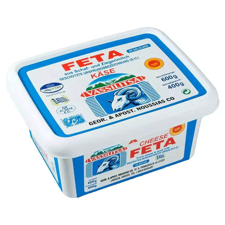 Vassilitsa Feta 5x 400g Schafs-Käse in Lake 43% Fett i.Tr.