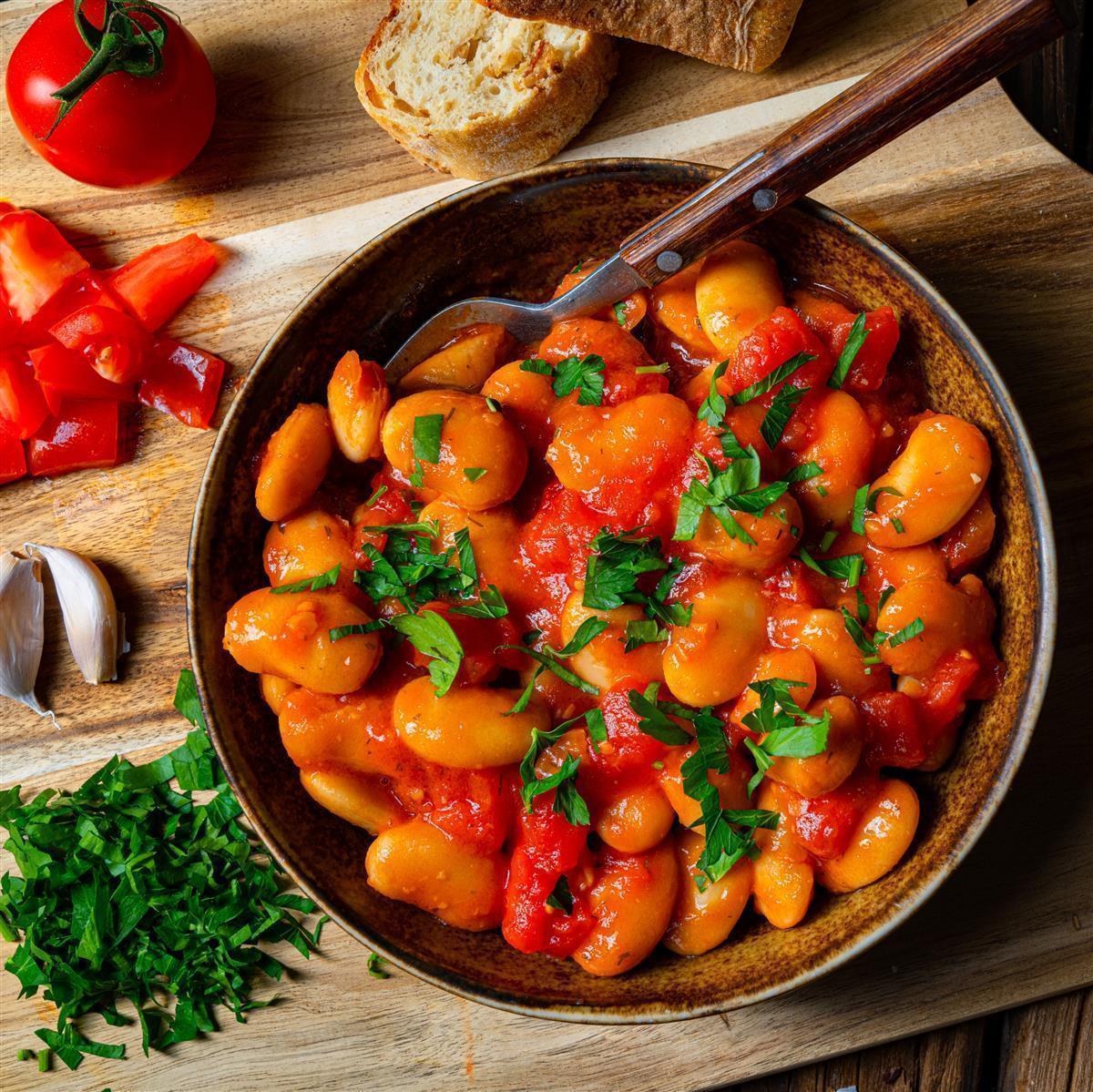 Palirria Riesenbohnen 1x 2kg gekocht in Zwiebel-Tomatensauce Griechische Bohnen