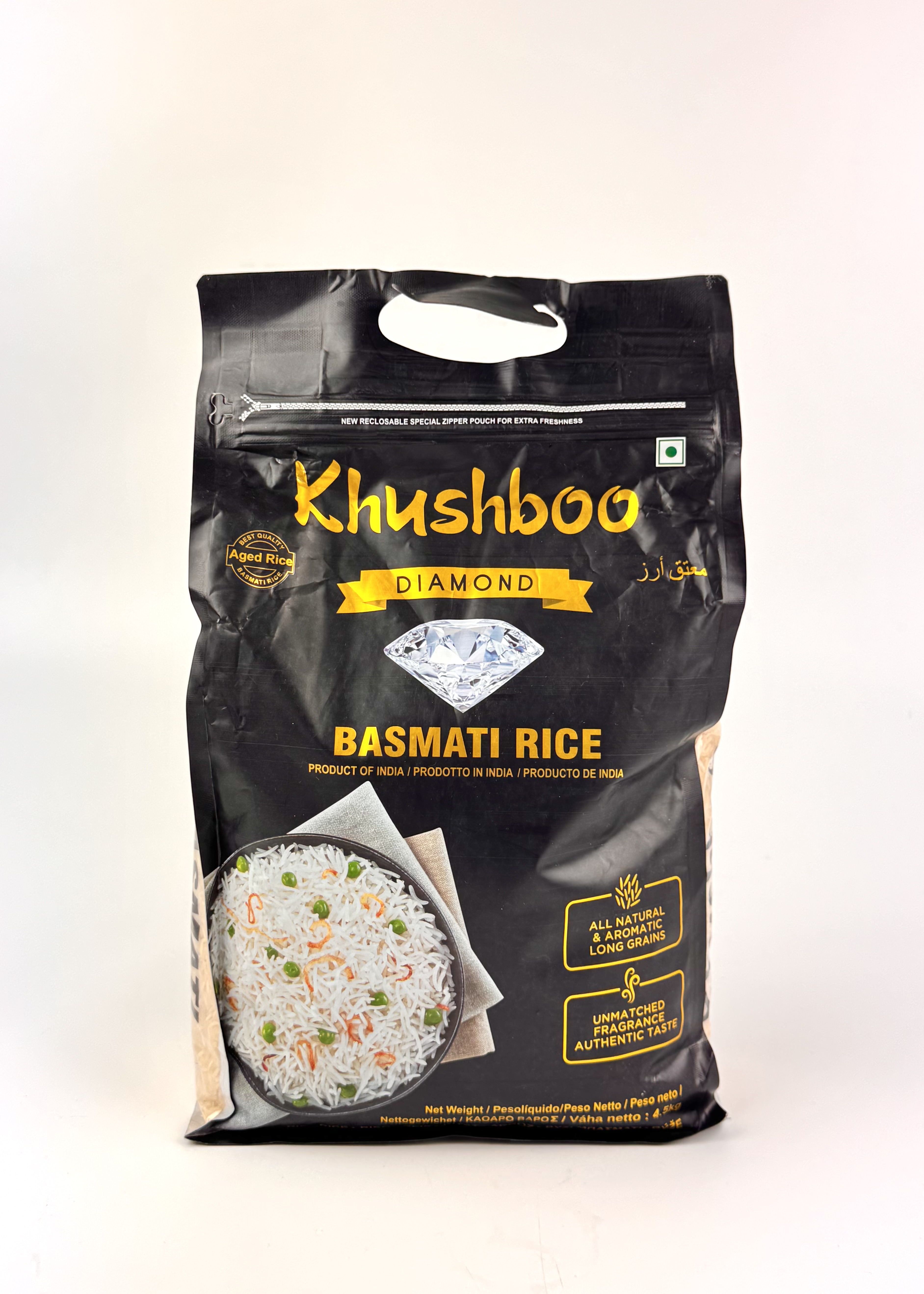 Khushboo Diamond Basmati Reis 4x 4,5 kg aus Indien