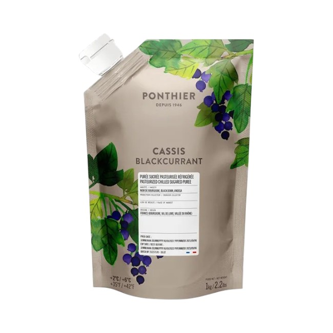 Ponthier SCHWARZE JOHANNISBEERE PÜREE Frucht-Püree Cassispüree 6x 1KG