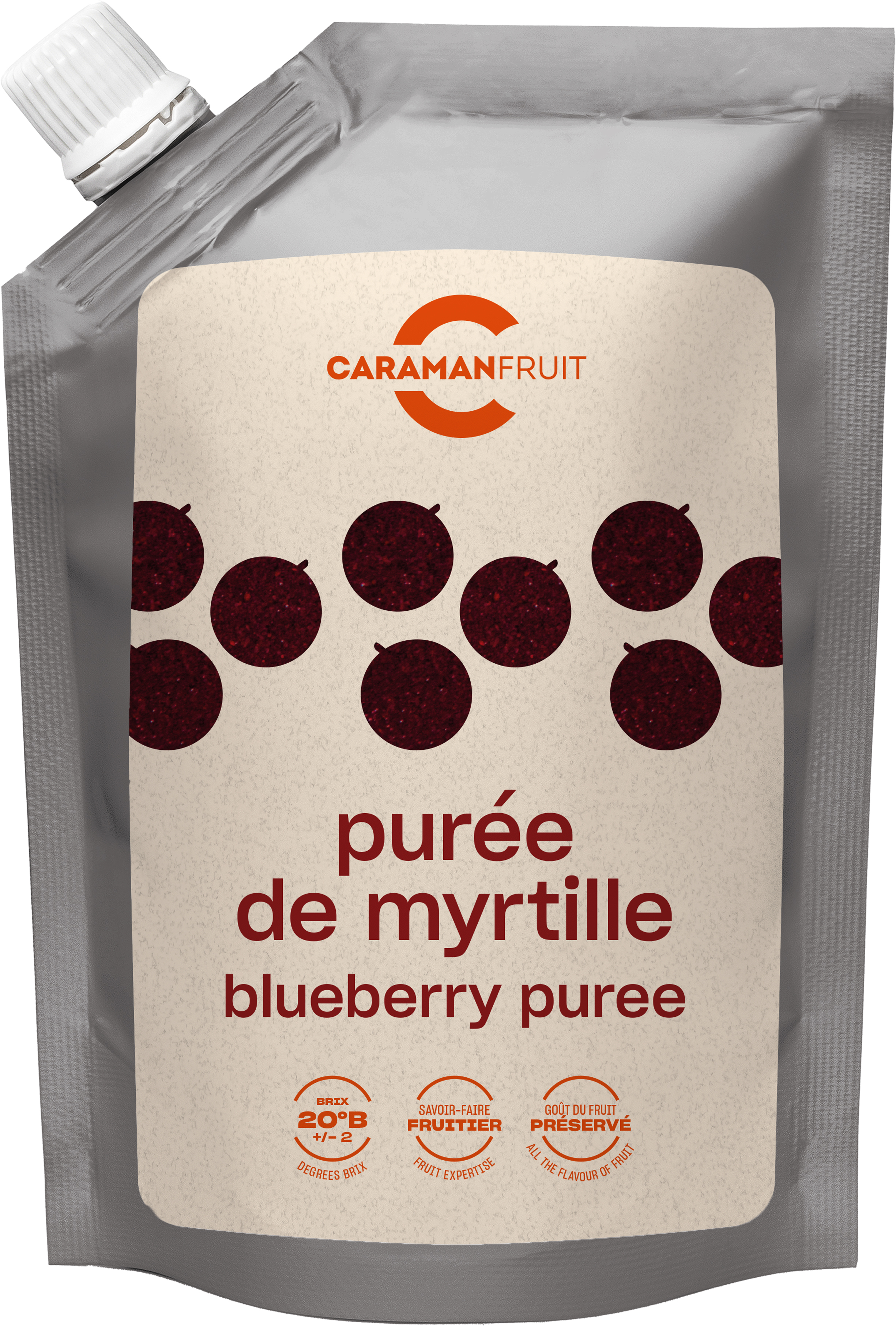 Caramanfruit Heidelbeeren-Püree 1x 1kg Blaubeer-Frucht-Püree
