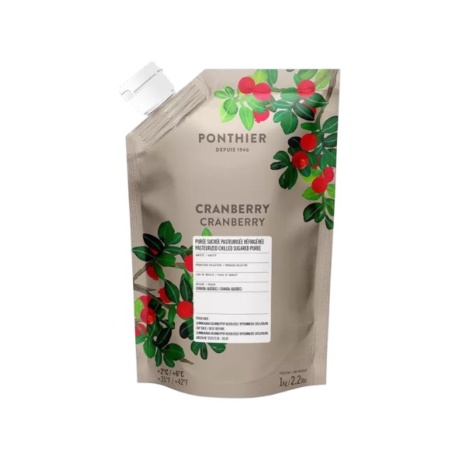 Ponthier CRANBERRY PÜREE Moos-Beeren-Frucht-Püree Cranberrymark 1KG