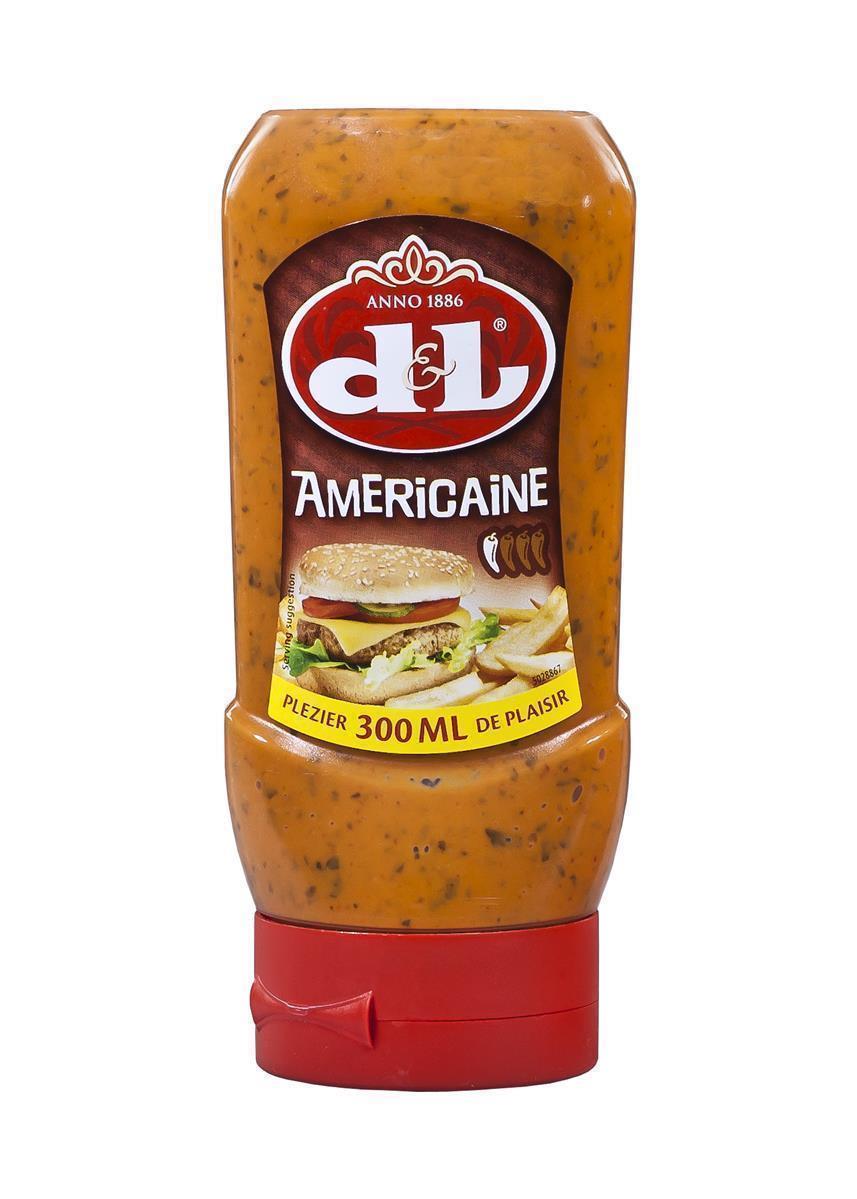 D&L Americaine Sauce 1x 300ml würzige leicht scharfe Sauce belgische Soße D&L Americaine Sauce 6x 300ml leicht scharfe Sauce