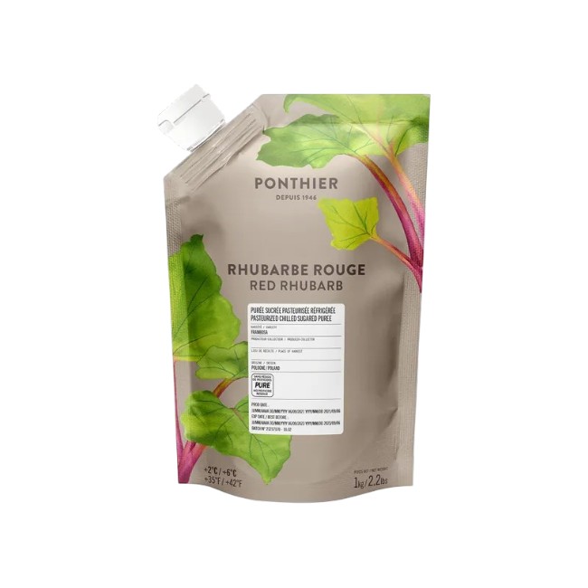 Ponthier RHABARBER ROT PÜREE Süß-Gemüse-Püree Rhabarbermark 1KG