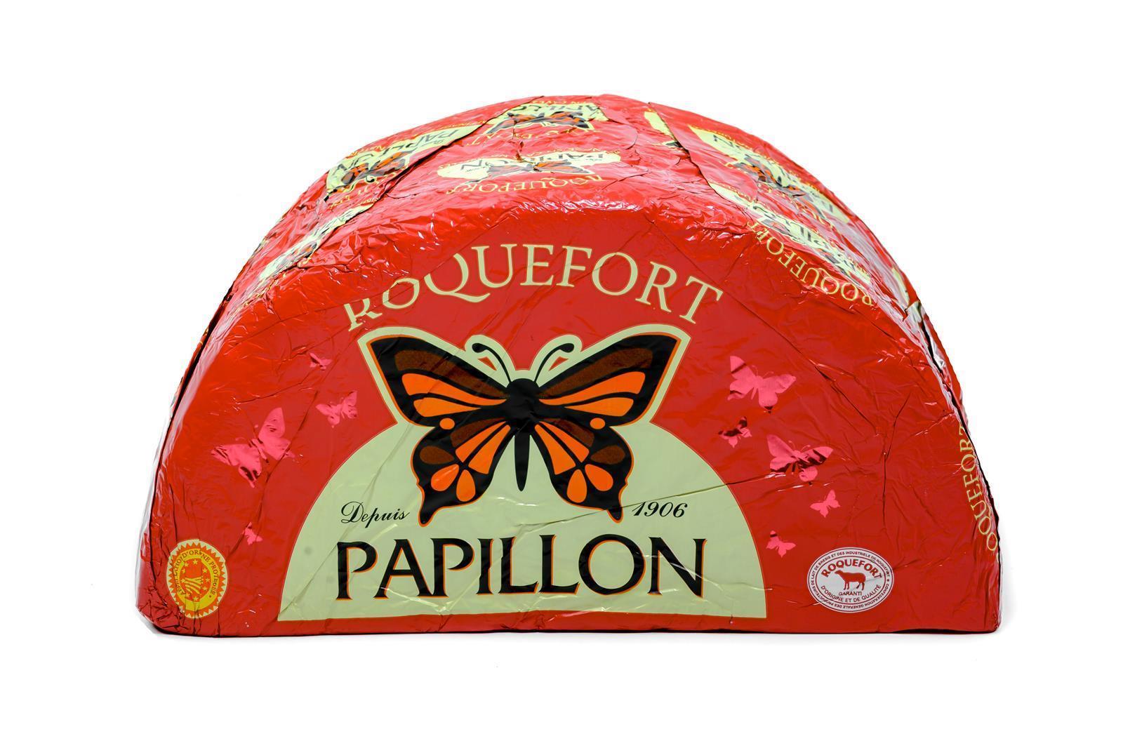 Hymor Roquefort-Käse Papillon AOP ca. 1,25KG Schafskäse Blauschimmel Frankreich