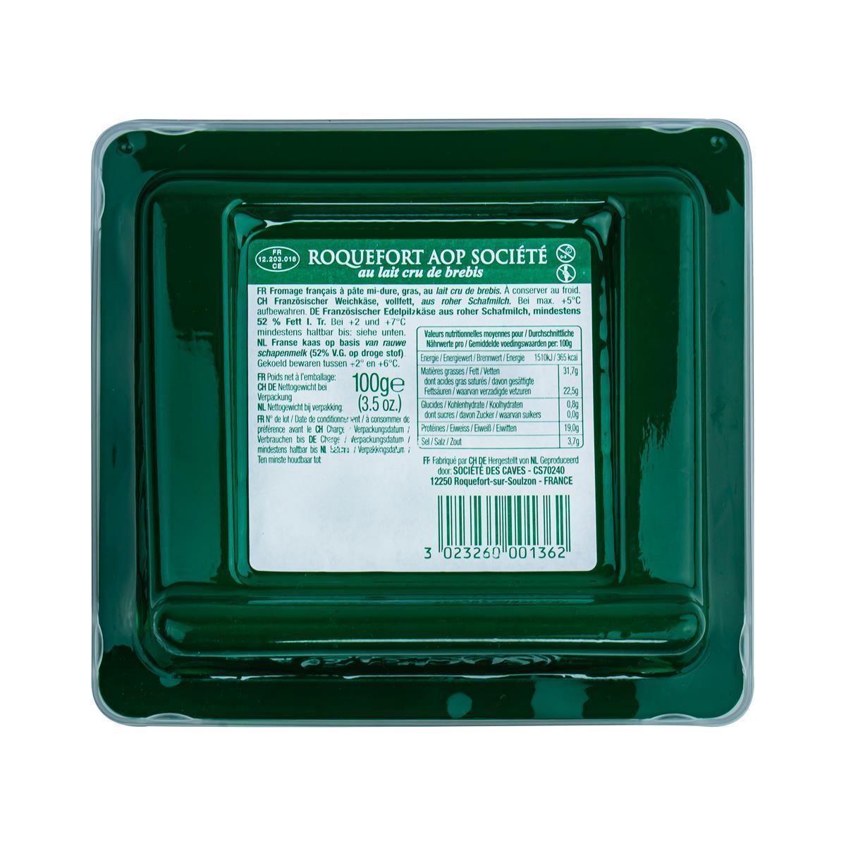 Hymor Roquefort Societe Blauschimmel-Käse AOP 1x 100g französischer Schimmelkäse