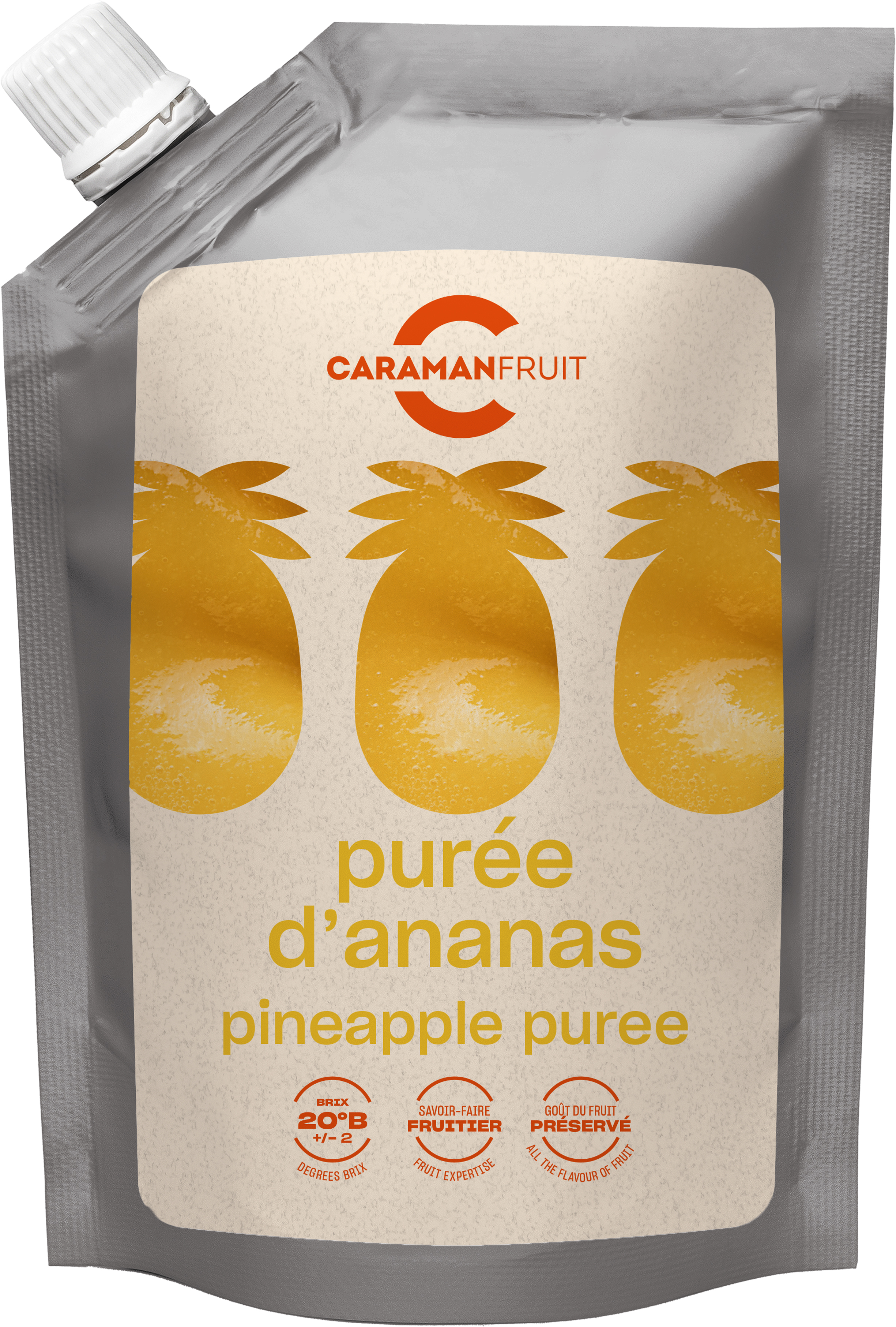 Caramanfruit Ananas-Püree 8x 1kg Ananas Frucht-Püree Piña