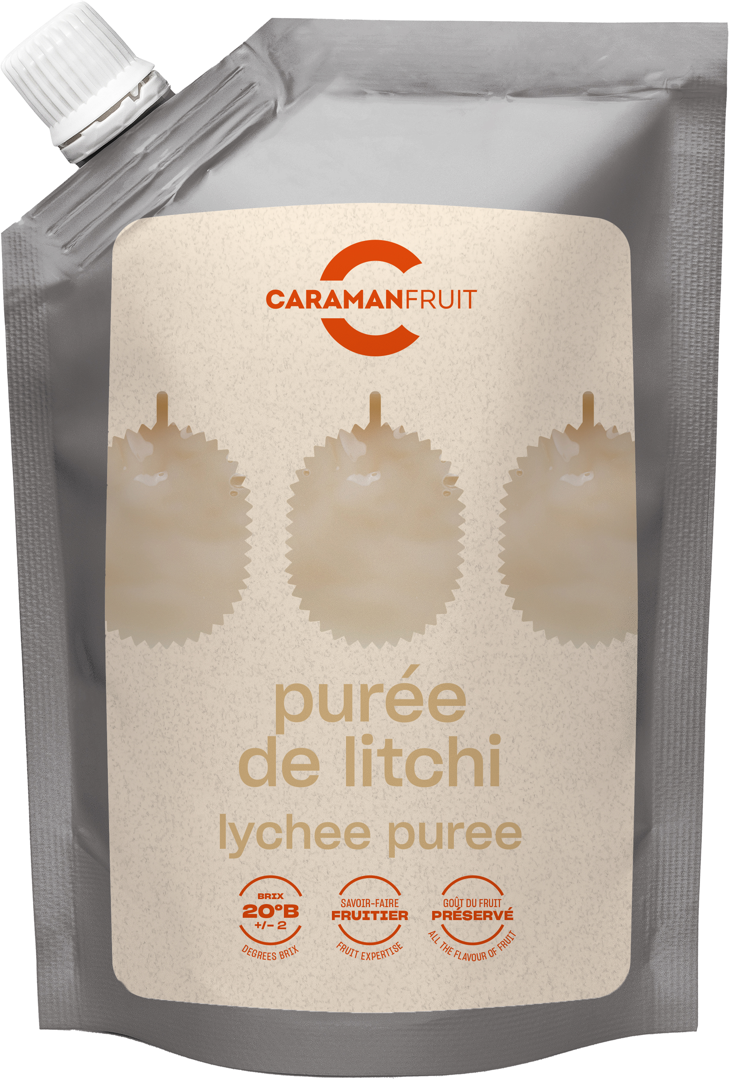 Caramanfruit Litschi-Püree 1x 1kg exotisches Lychee Frucht-Püree 