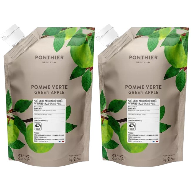 Ponthier APFEL PÜREE Grün Frucht-Mark-Püree Apfelmark Granny Smith 2x 1KG 