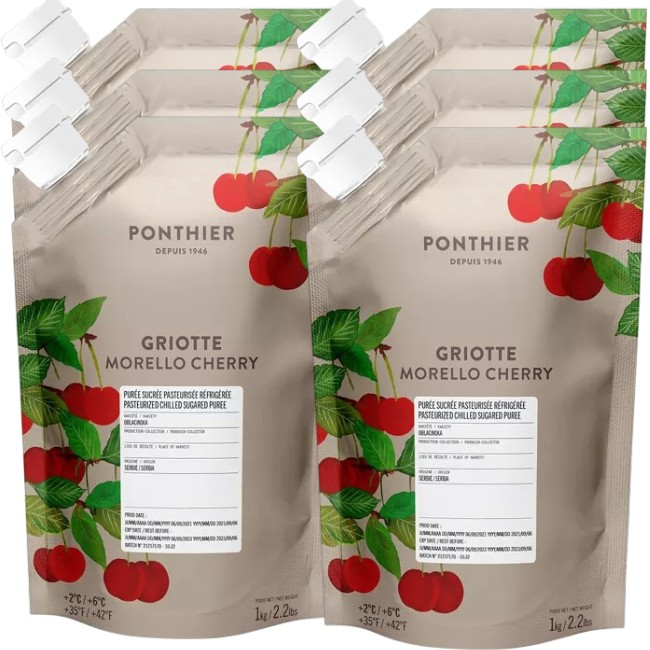 Ponthier KIRSCHEN PÜREE Sauerkirschen-Früchte-Püree Kirschmark 6x 1KG