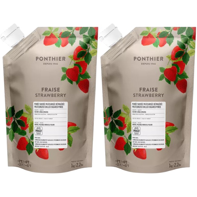 Ponthier ERDBEEREN PÜREE Camarossa-Mara-des-Bois-Beeren Erdbeermark 2x 1KG