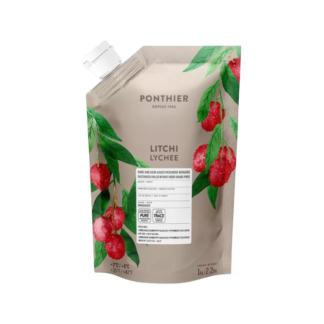 Ponthier LITSCHI PÜREE Lychee-Frucht-Püree Litschimark 1KG 