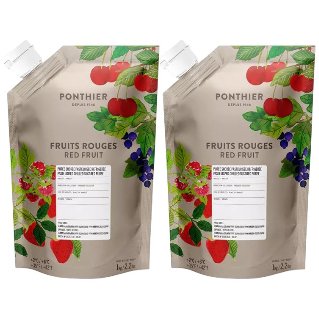 Ponthier ROTE FRÜCHTE PÜREE Frucht-Mark-Püree Rote Früchtemark 2x 1KG