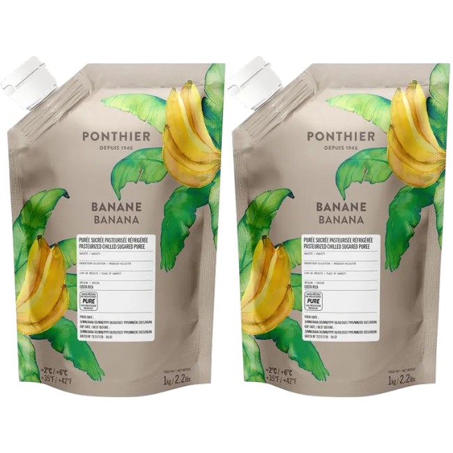 Ponthier BANANEN PÜREE Frucht-Püree Bananenmark 2x 1KG