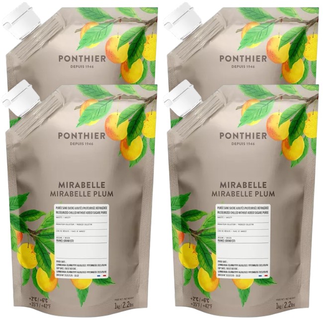Ponthier MIRABELLEN PÜREE Zwetschge-Frucht-Püree Mirabellenmark 4x 1KG